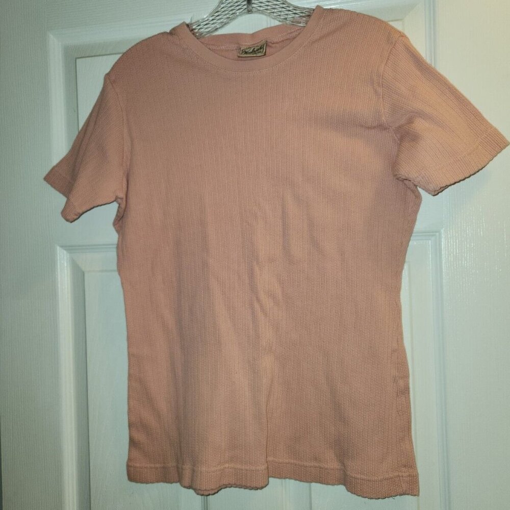 Woolrich Shirt Pink Textured Casual Top Women's Medium - Vintage